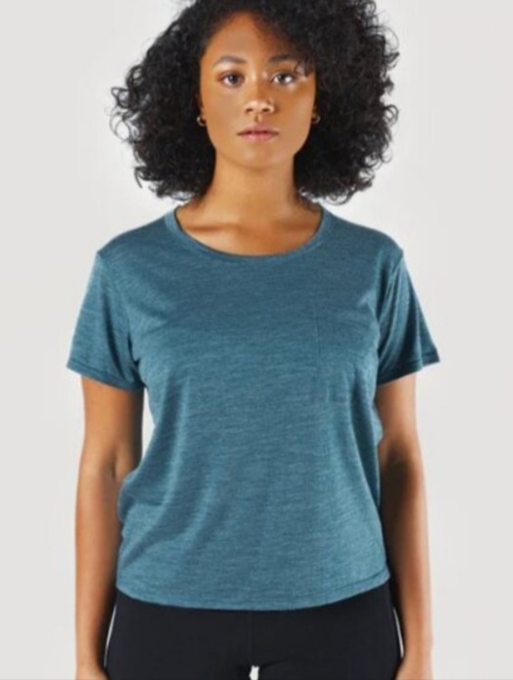 ibex Heathered Blue Short-Sleeve Crew Tee New Without Tag - Picture 5 of 5